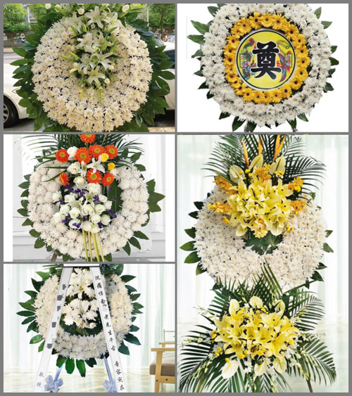 四川成都彭州市天彭镇白庙村花圈速递